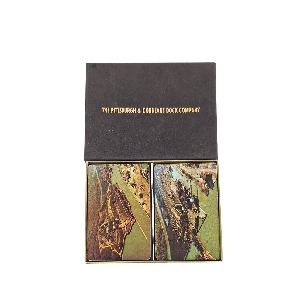Vintage Pittsburgh & Conneaut Dock Company Double Deck Playing Cards Boxed Set